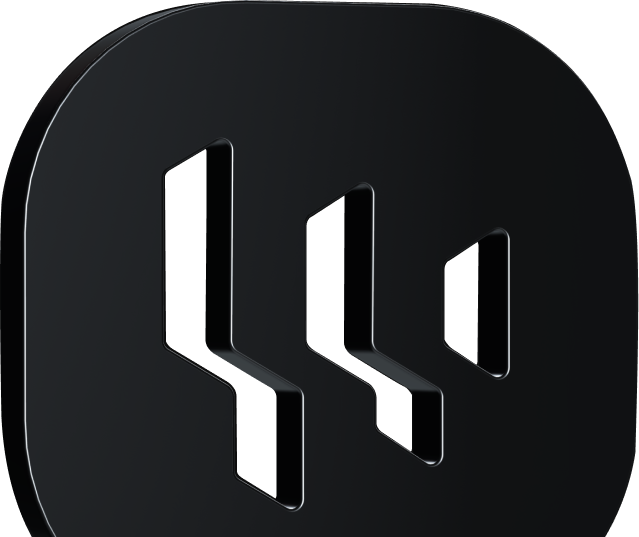 Black rounded square with three vertical bars inside, each bar progressively smaller from left to right.